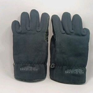 VTG Black Gloves Polo Jeans Co Ralph Lauren 90s Black Ski Gloves Size S/M